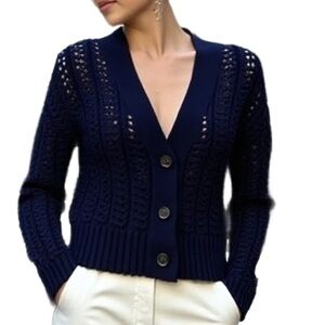 Gap Navy Cotton Knit Cardigan Size Medium